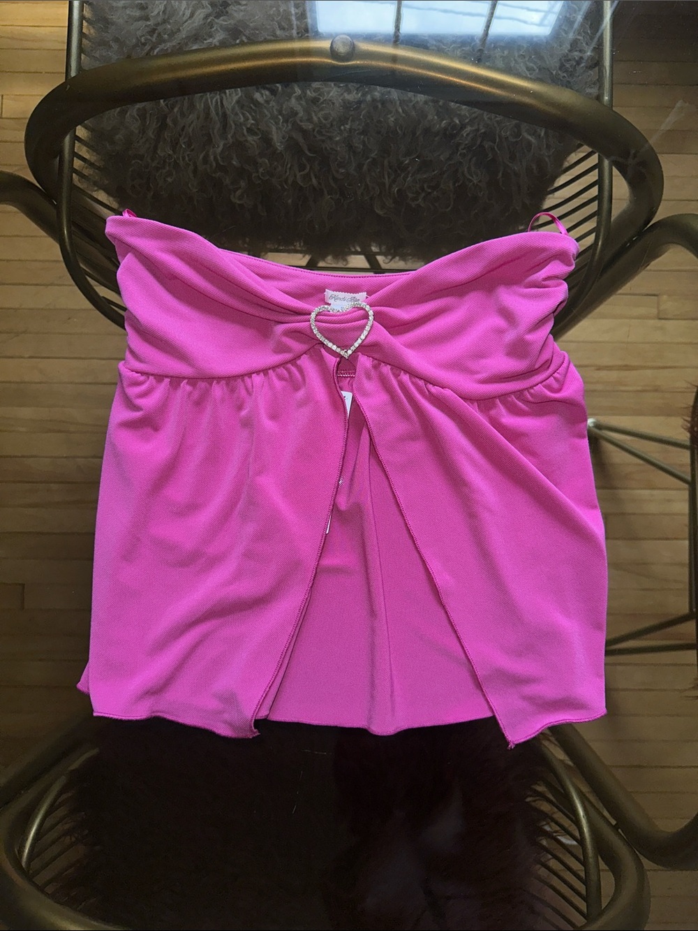 Kimchi Blue Hot Pink Strapless Heart-Accent Tube Top